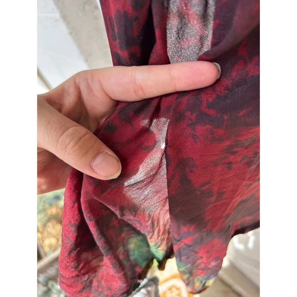 Love Nomadic Multicolor Silk Kimono Wrap Sheer OS Layer‎ Festival Fair Grudge